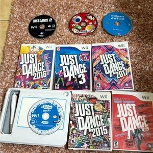 Wii cds game bundle! (just dance, mario bros, and more)